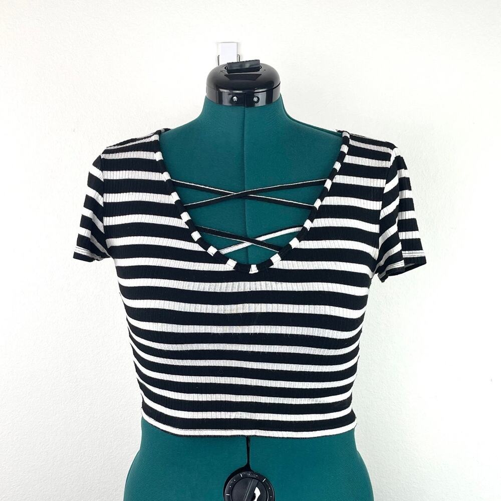 Factorie Striped Crop Top, Size M
